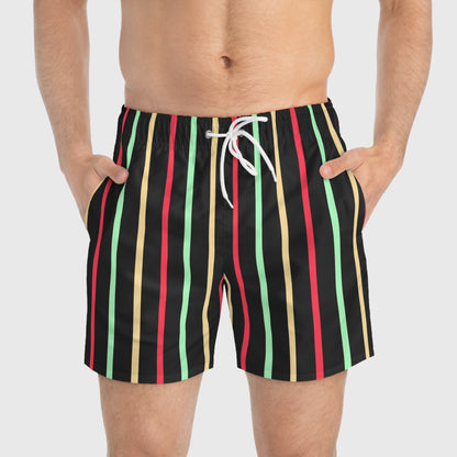 Pastel Striped Swim Trunks