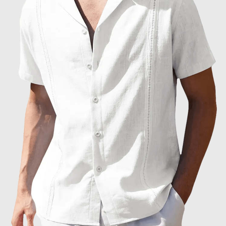 Camisa Casual de Lino con Botones