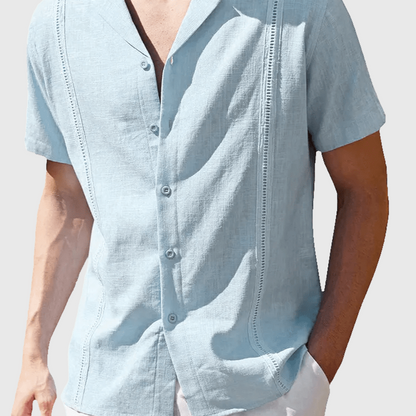 Camisa Casual de Lino con Botones