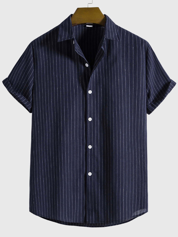 Casual Striped Short Sleeve Shirt