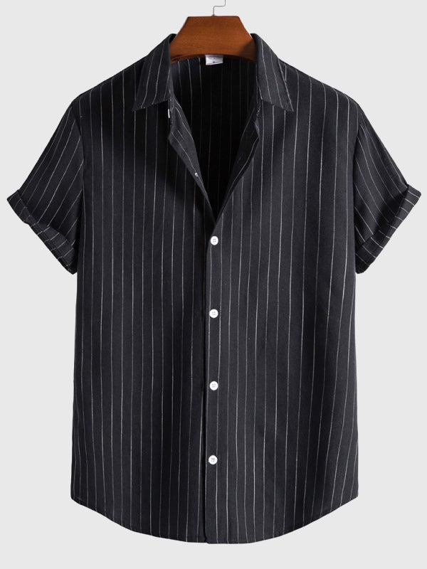 Casual Striped Short Sleeve Shirt