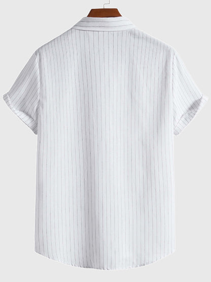 Casual Striped Short Sleeve Shirt